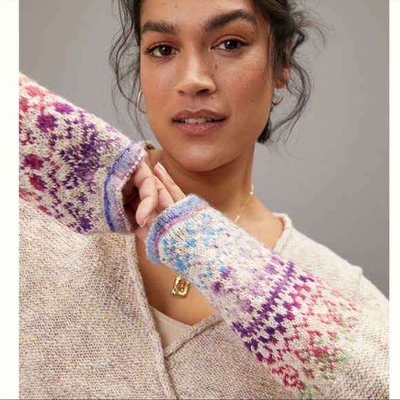 Anthropologie PILCRO Drew Fair Isle Surplice Sweater XS - Picture 13 of 14